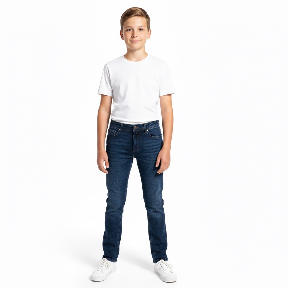 West 49 Dark Blue Denim Jeans Youth Boy Size 12 Zipper Button Waist